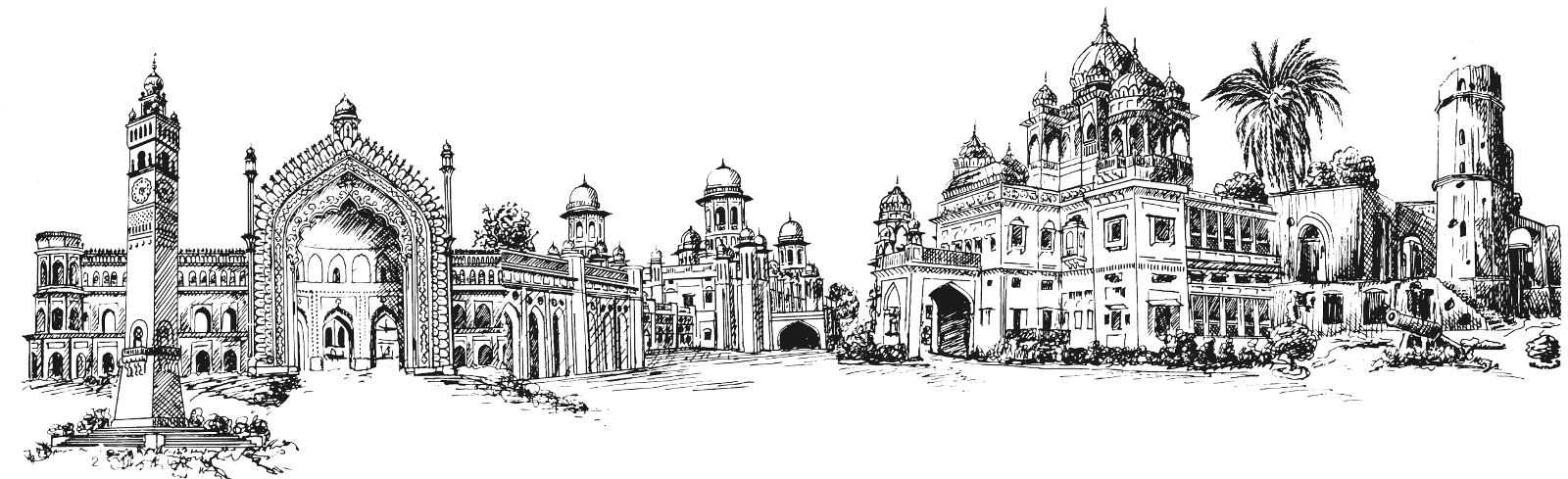 Lucknow heritage skyline illustration